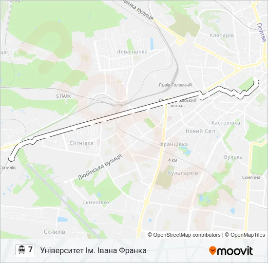 7 Тролейбус Карта лінії