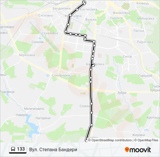 133 Bus Line Map