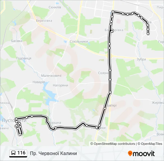 116 Bus Line Map
