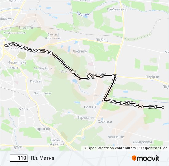 110 bus Line Map