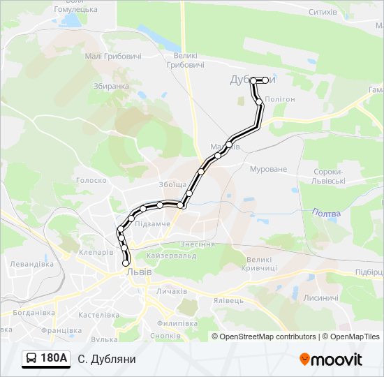 180А Bus Line Map