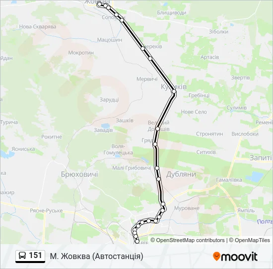 151 Bus Line Map
