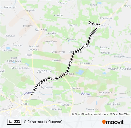 333 bus Line Map