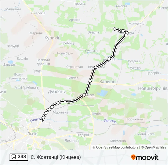 333 Bus Line Map