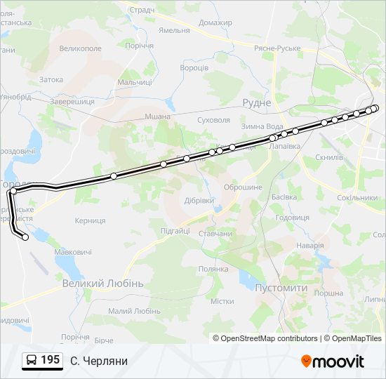 195 bus Line Map