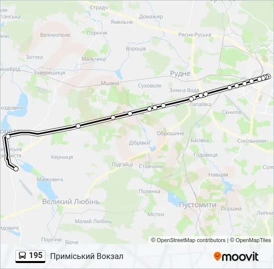 Автобус 195: карта маршрута