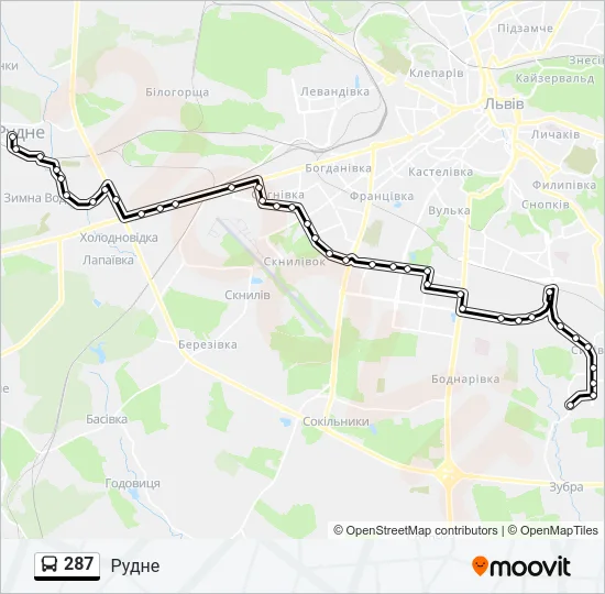 287 Bus Line Map