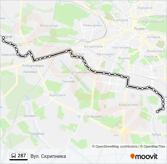287 Bus Line Map
