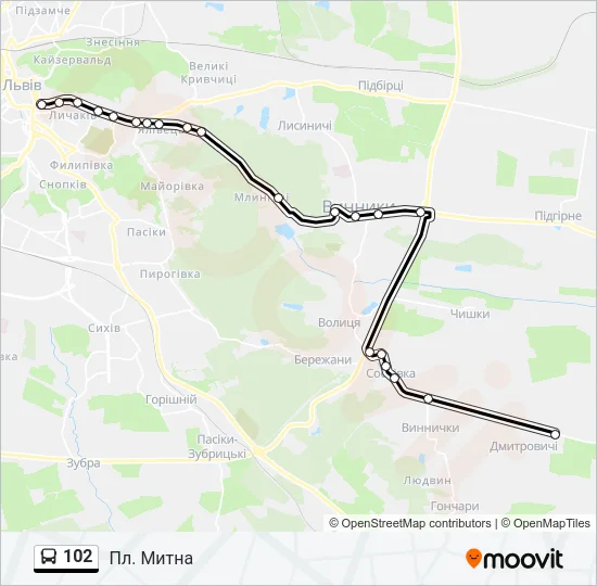102 Bus Line Map