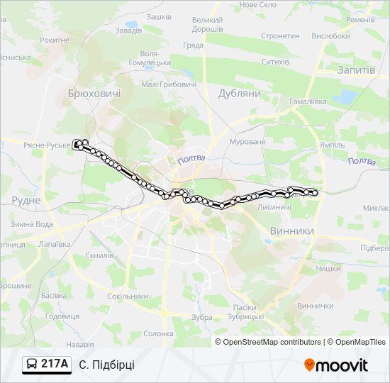 217А Bus Line Map