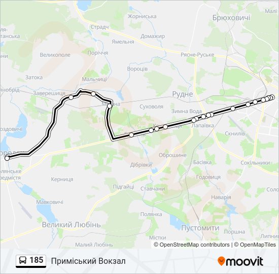 185 Bus Line Map