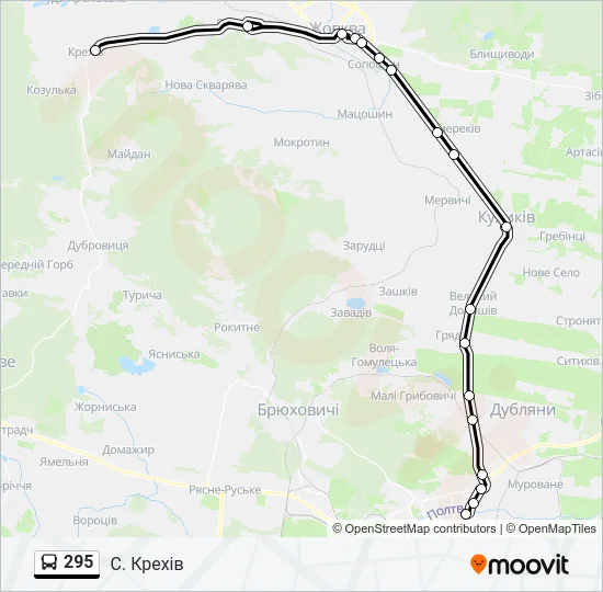 295 Bus Line Map