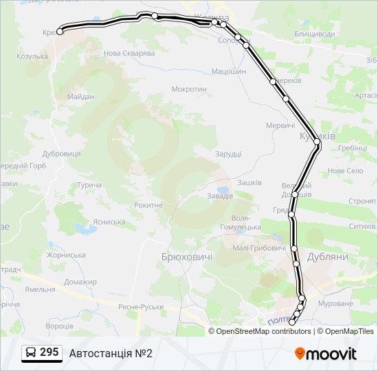 295 Bus Line Map