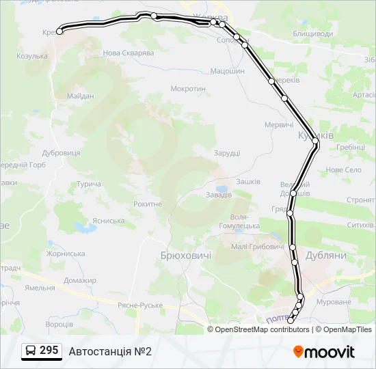 295 Bus Line Map