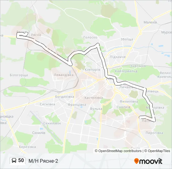 50 Bus Line Map