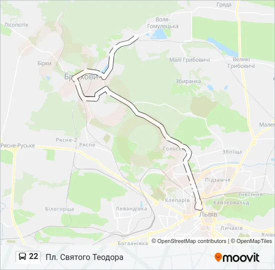 22 Bus Line Map