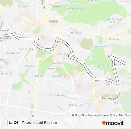 Автобус 24: карта маршрута