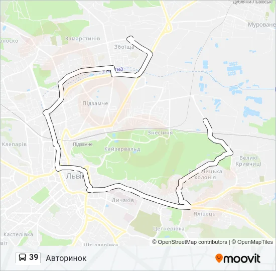 39 Bus Line Map