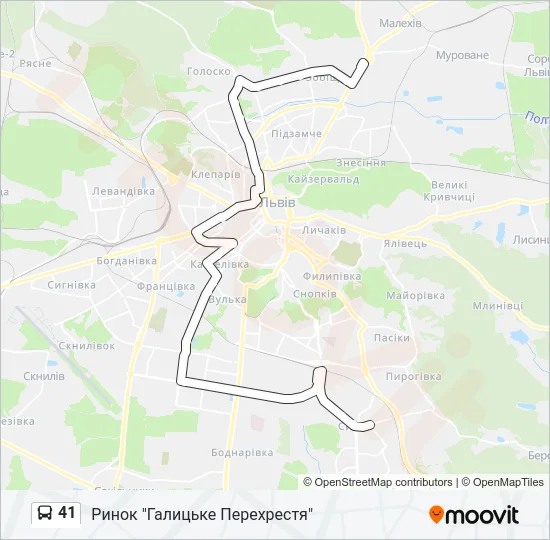 41 Bus Line Map