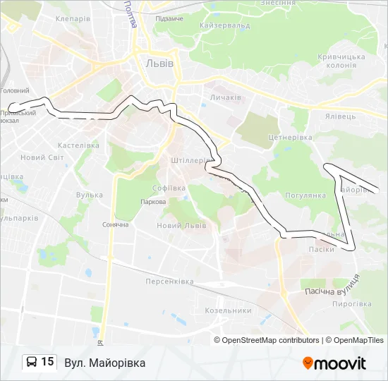 15 Bus Line Map