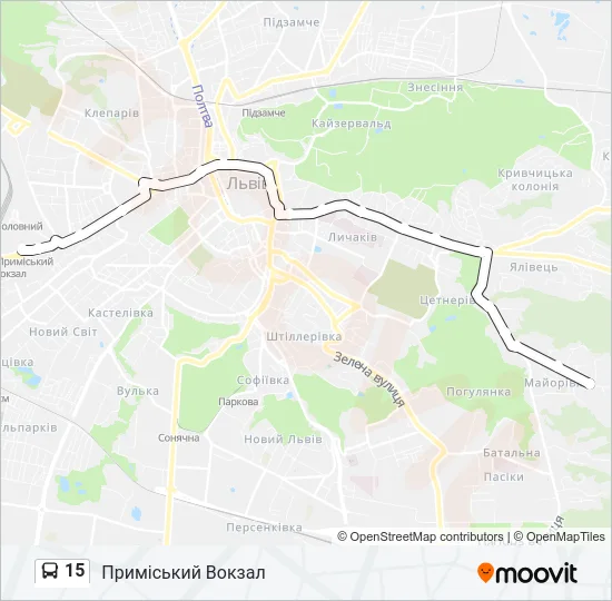 Автобус 15: карта маршрута