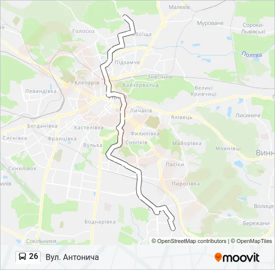 26 Bus Line Map
