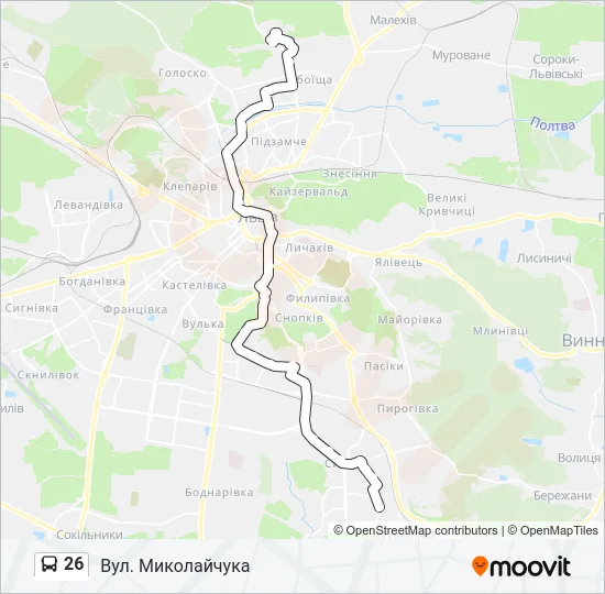 26 Bus Line Map