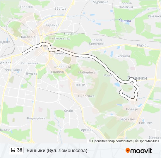 36 bus Line Map