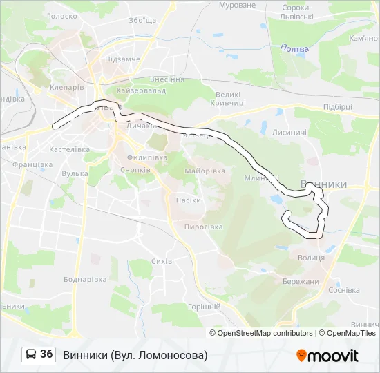 36 Bus Line Map