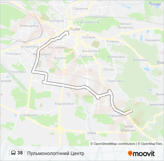 38 Bus Line Map