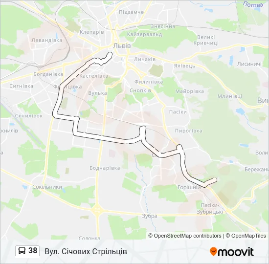 38 Bus Line Map