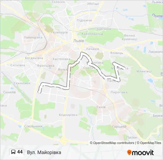 44 Bus Line Map