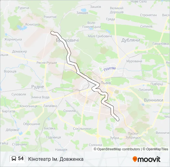 54 Bus Line Map