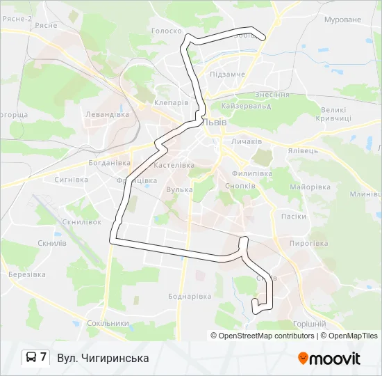 7 Bus Line Map