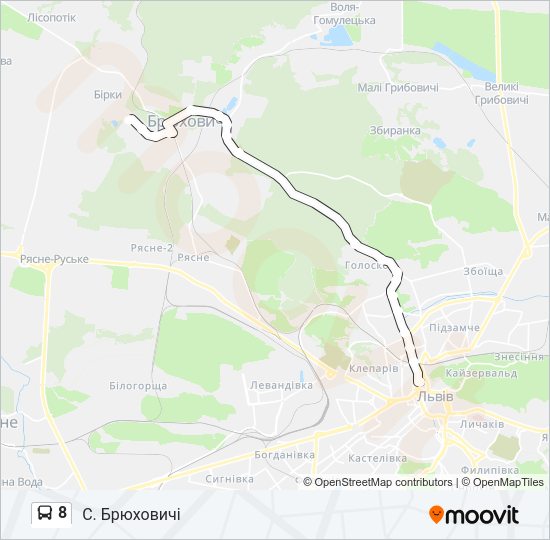 Автобус 8: карта маршрута