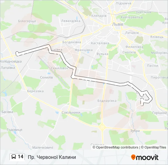 14 Bus Line Map