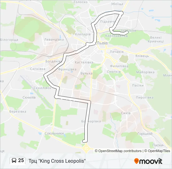 25 Bus Line Map