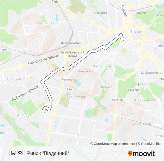 33 Bus Line Map