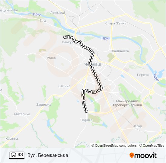 43 bus Line Map