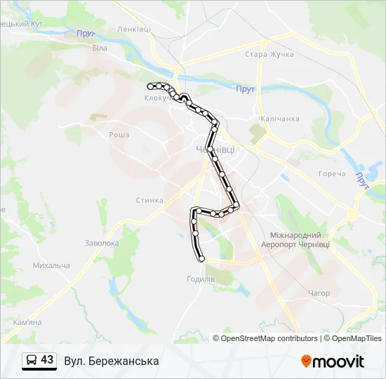 43 Bus Line Map
