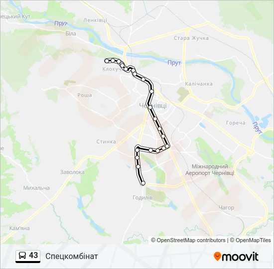 43 Bus Line Map
