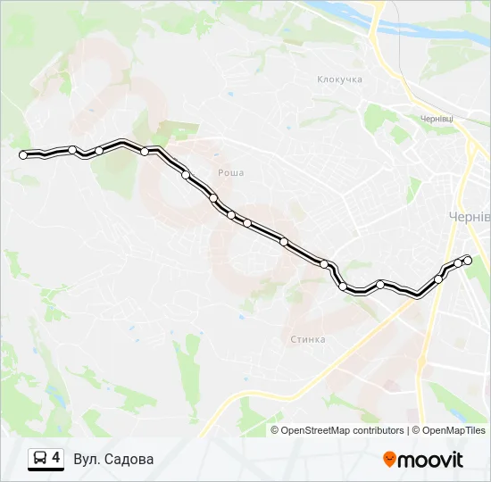 Автобус 4: карта маршрута