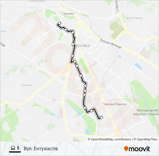 5 Bus Line Map