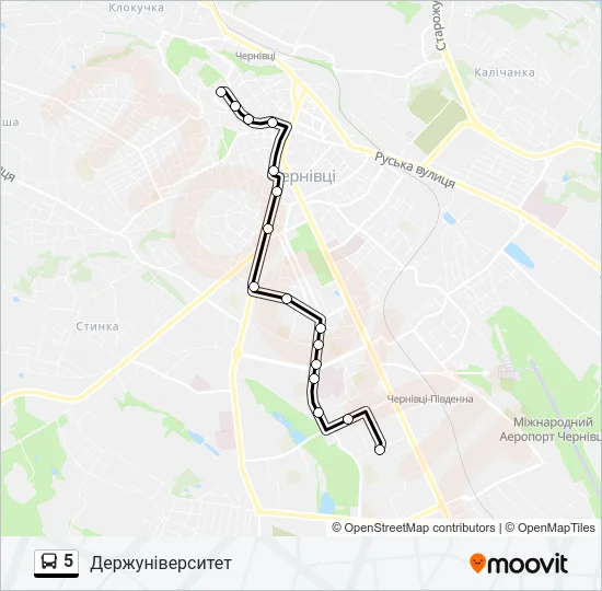 5 Bus Line Map