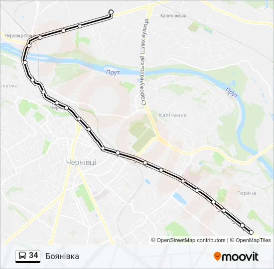 34 Bus Line Map