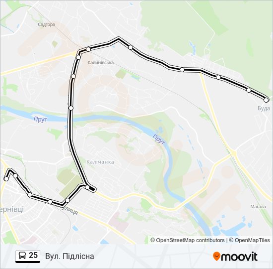 25 bus Line Map