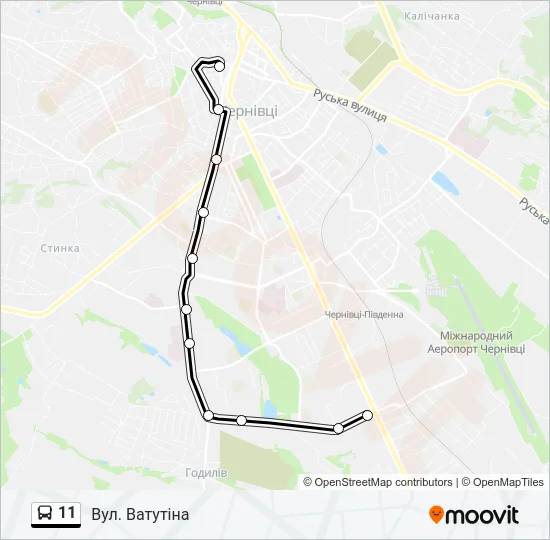 11 Bus Line Map
