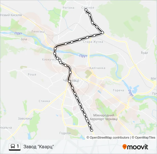 Автобус 1: карта маршрута