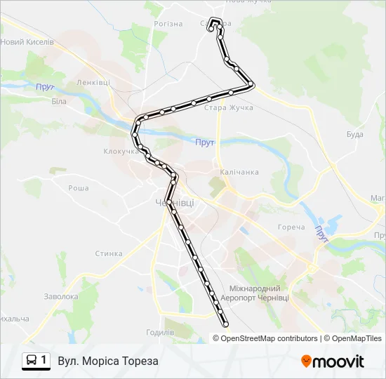 1 Bus Line Map