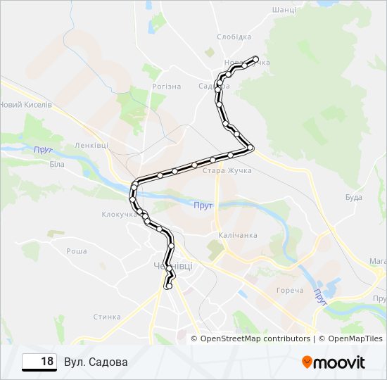 18 bus Line Map